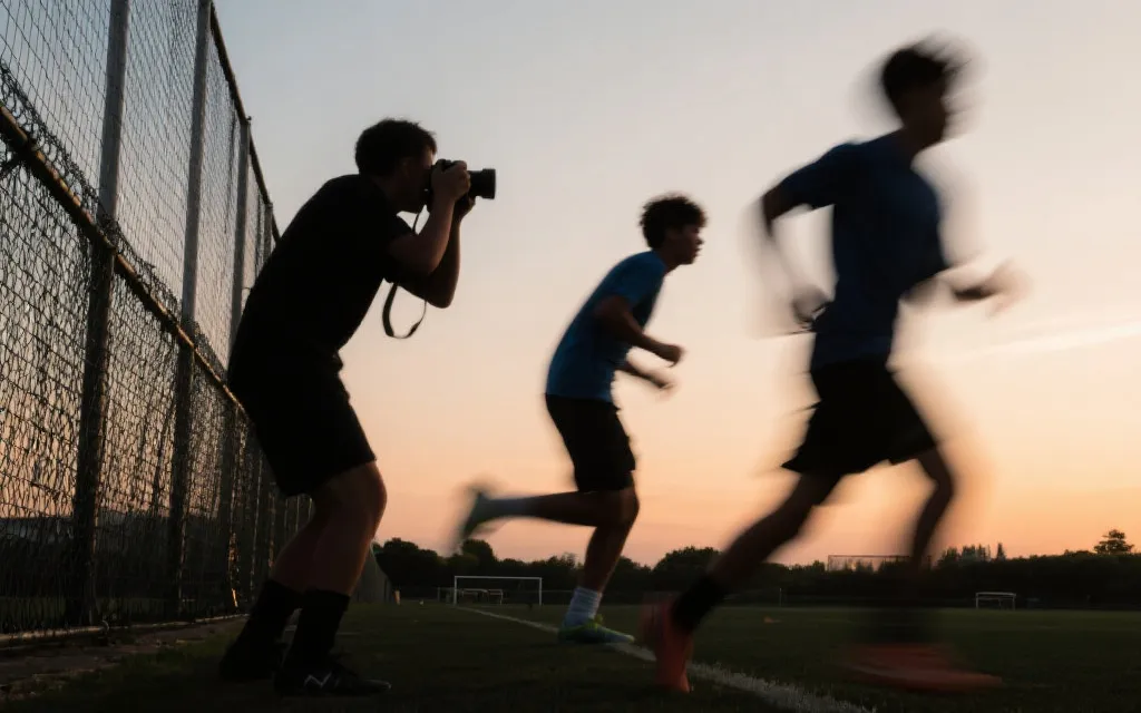 训练场与短视频拍摄场景，体现年轻与速度感